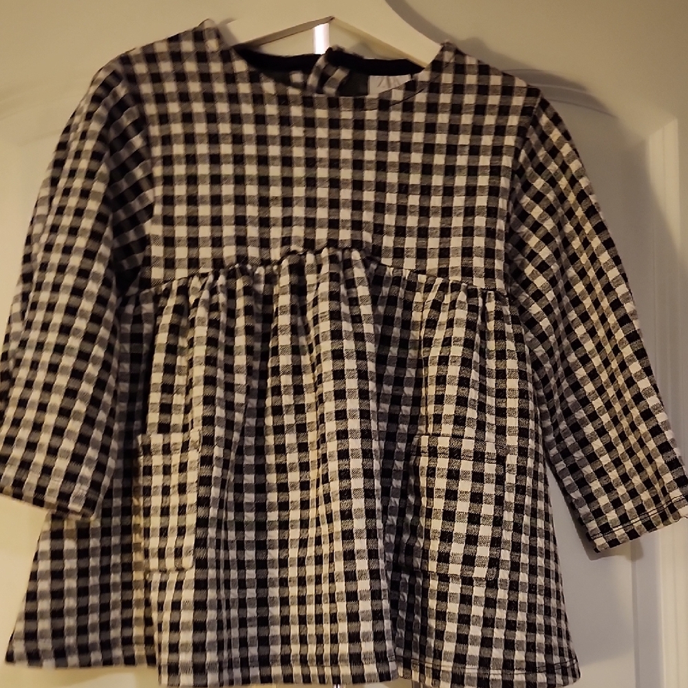 Zara GINGHAM checked Patterned DRESS/Tunic Top Size 2-3 Years